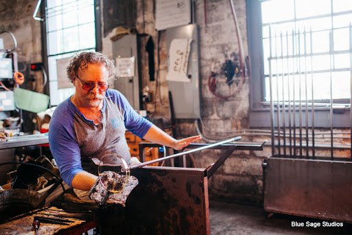 Factory Tours in Oklahoma 6 blue sage studio glassblowing
