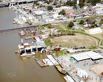mr charlie aerial view oil rig museum