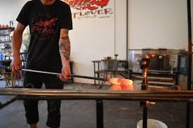 red flower glass studio glassblowing tour