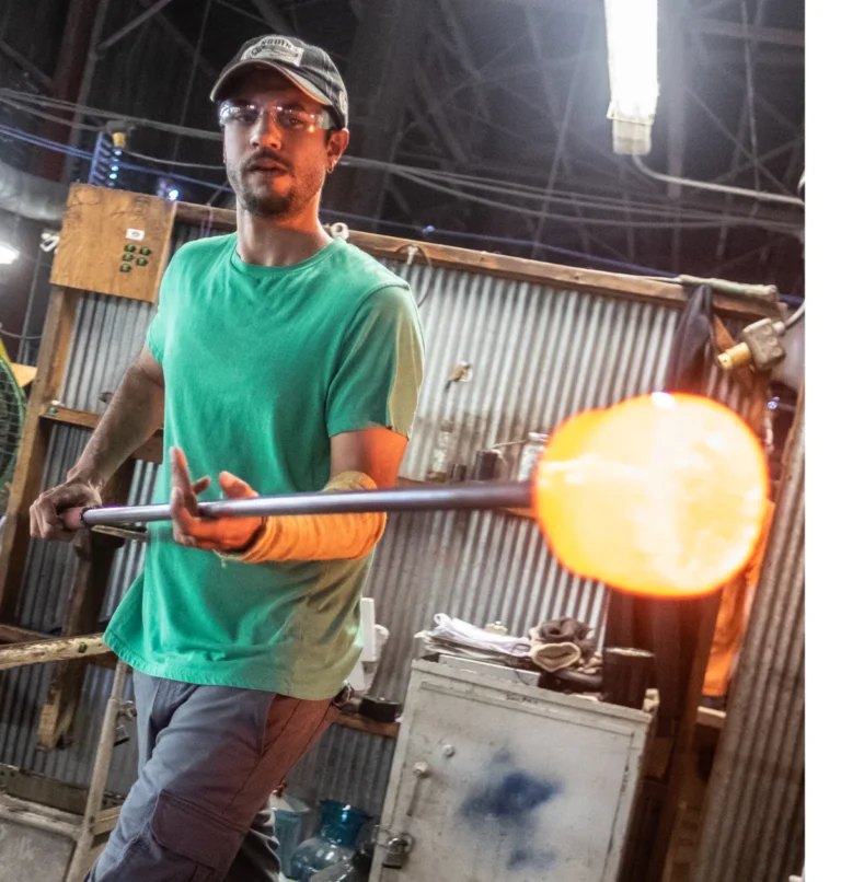 blenko glassblowing factory tour milton 768x806