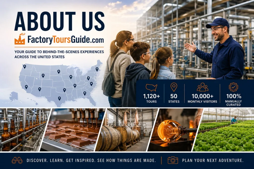 information about FactoryToursGuide website